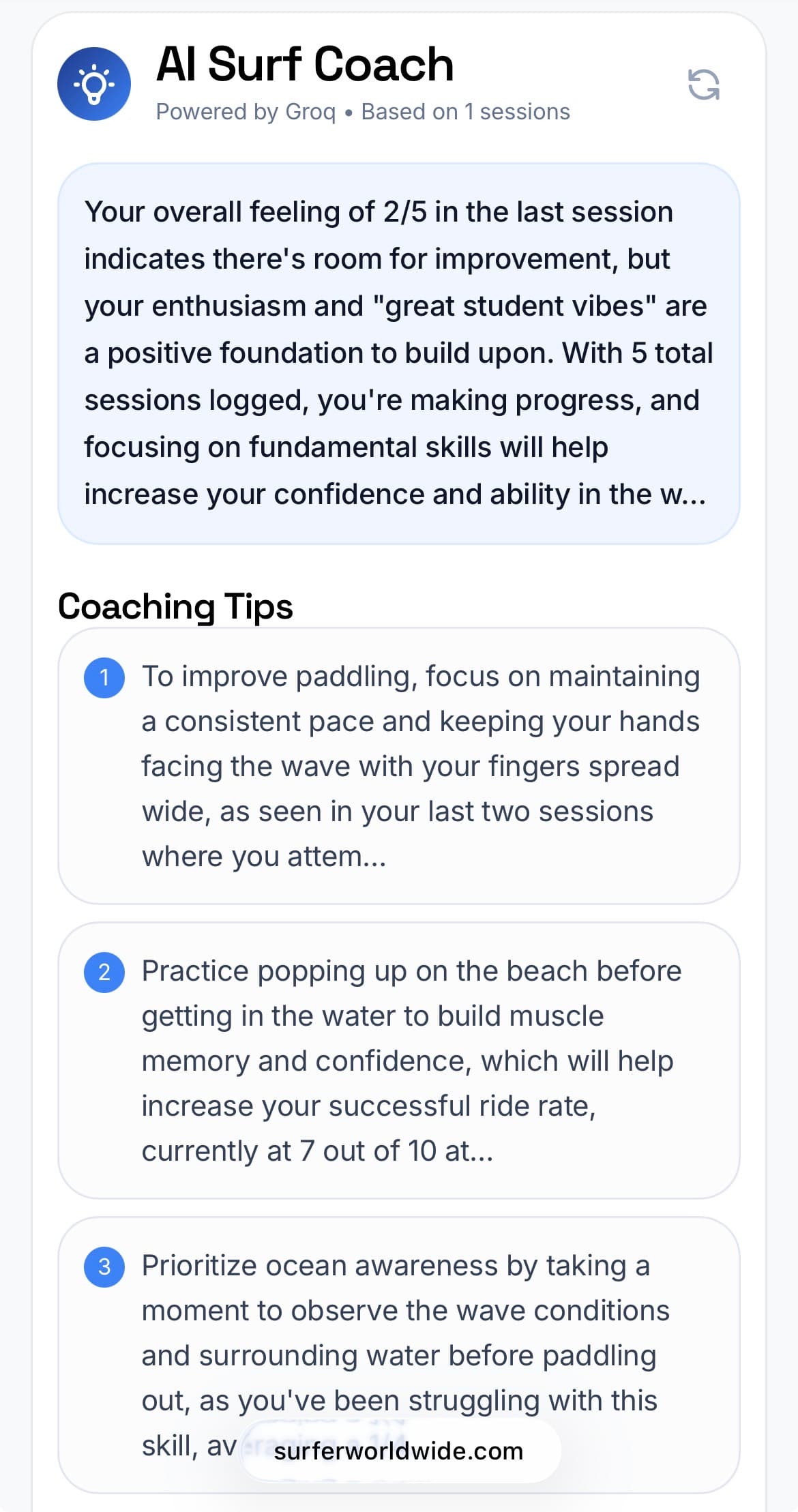 Surfer Worldwide platform screenshot (IMG_2145)