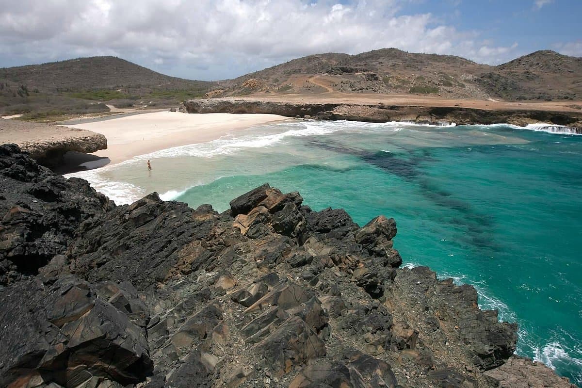 Surfing at Andicuri Beach, Aruba, Aruba