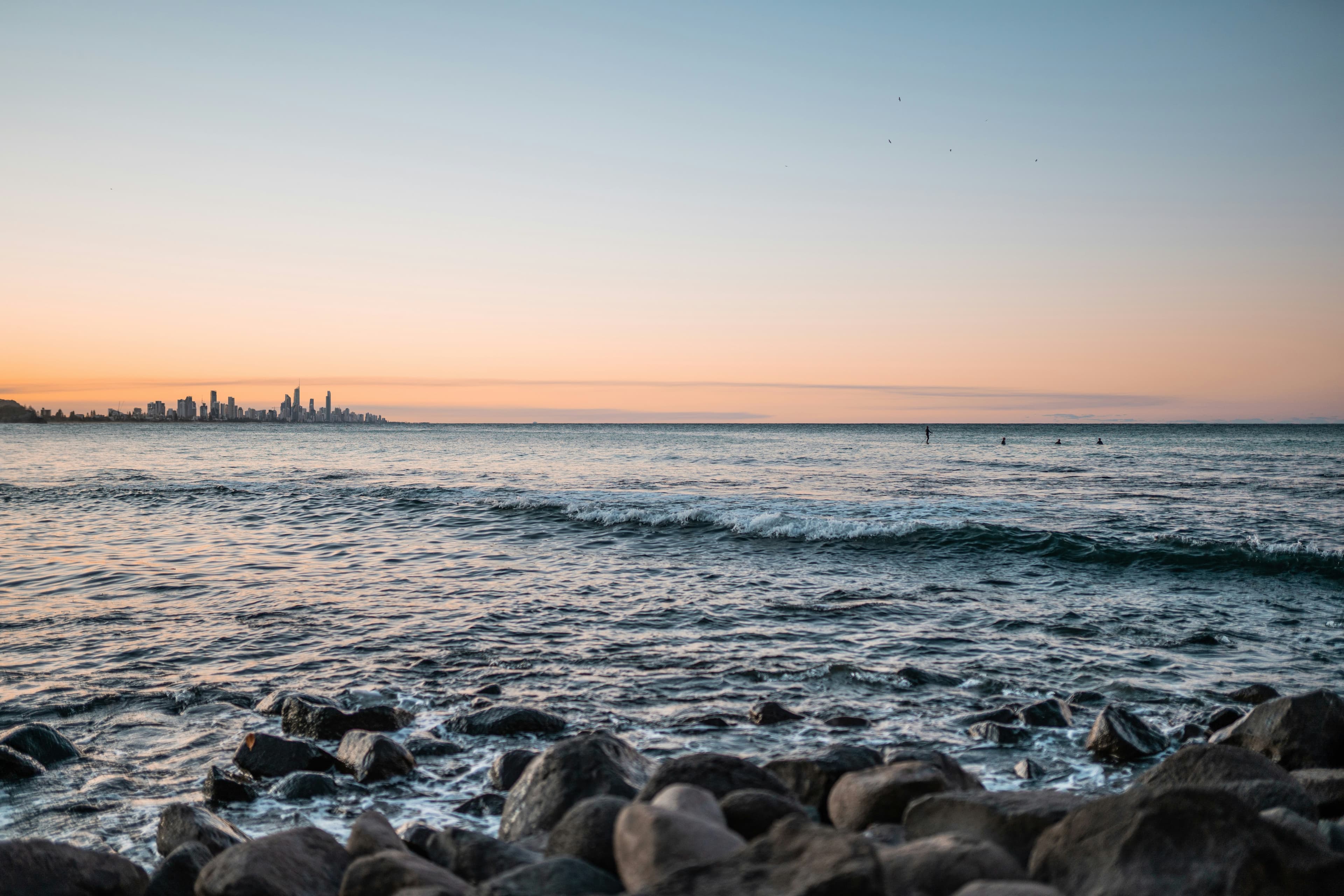 Surfing at Burleigh Heads, QLD, Australia