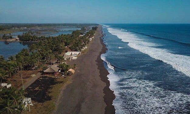 Surfing at Sipacate, Escuintla, Guatemala