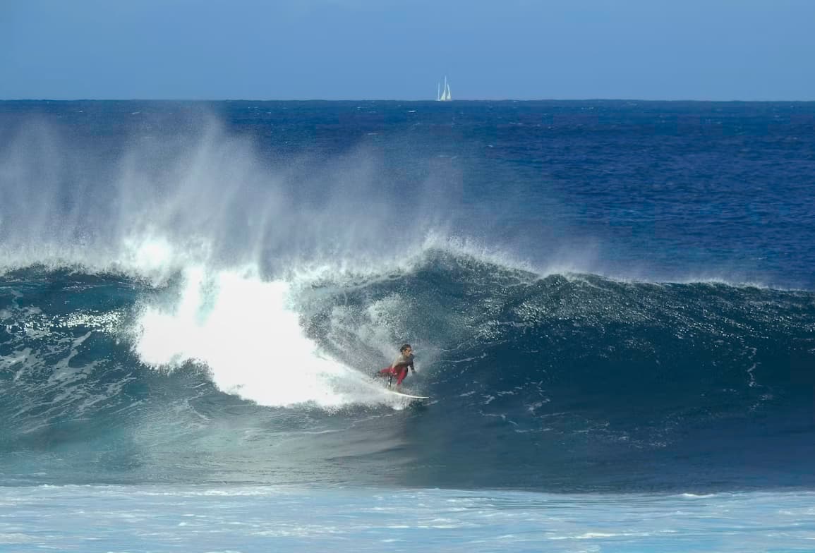 Surfing at La Santa, Lanzarote, Spain