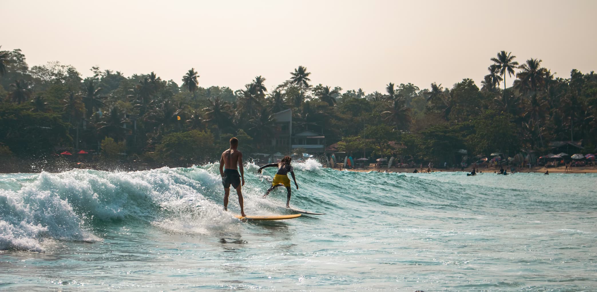 Surfing at Hiriketiya, Sur, Sri Lanka