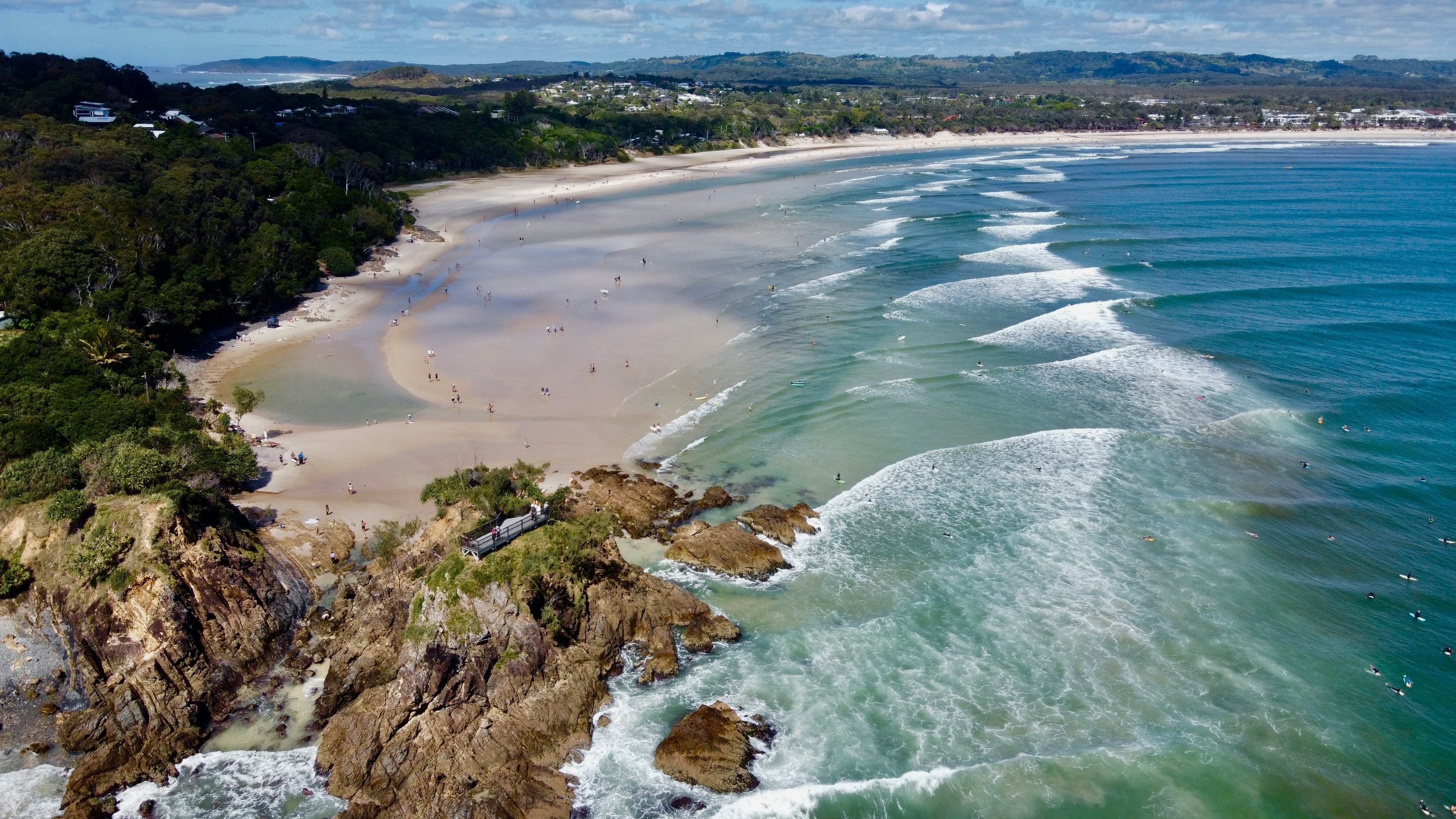 Surfing at Byron Bay (The Pass), NSW, Australia