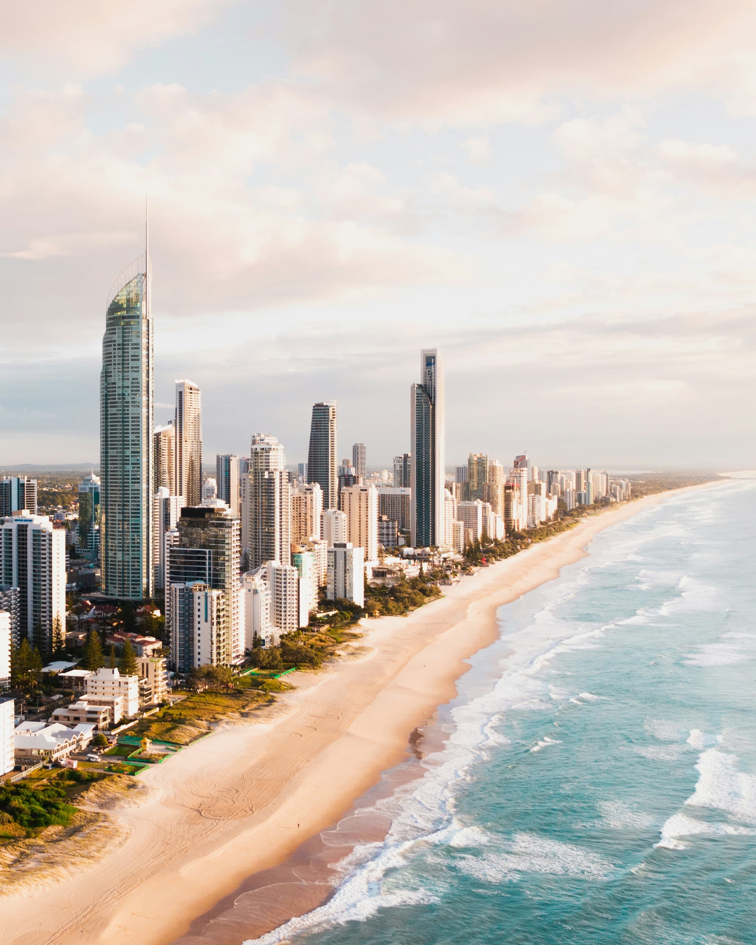 Surfing at Surfers Paradise, QLD, Australia