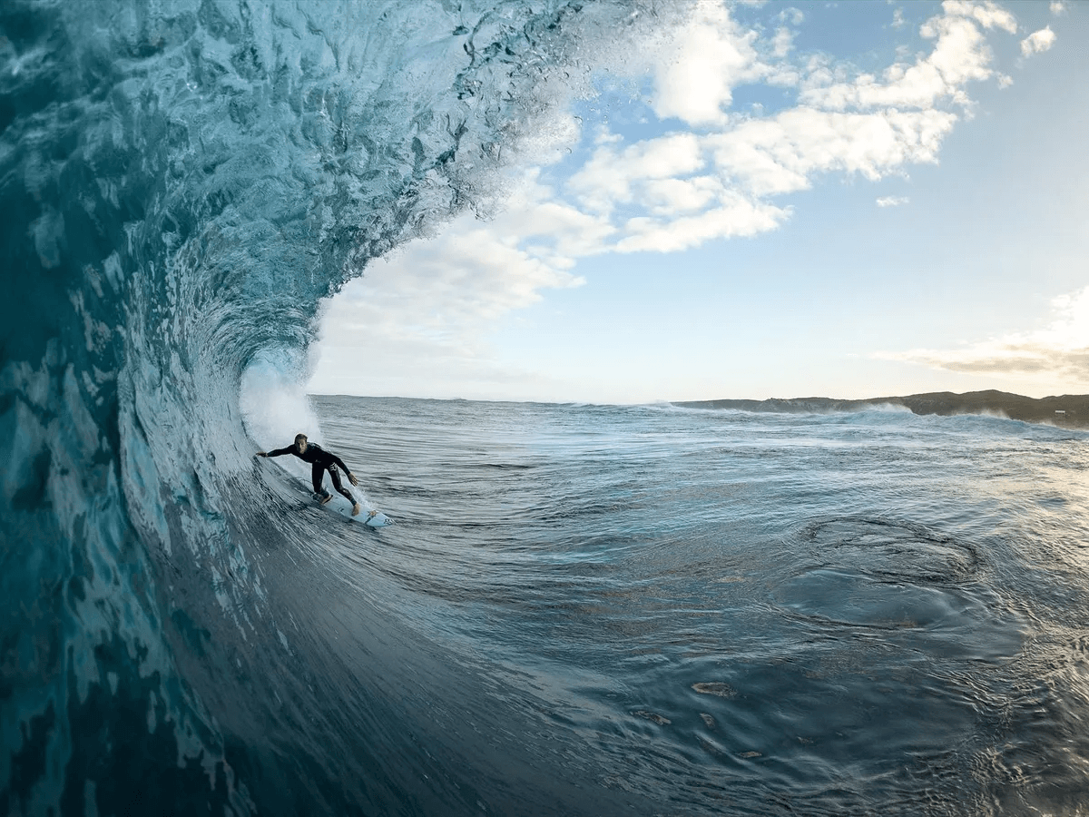 Surfing at The Box, Margaret River, WA, Australia