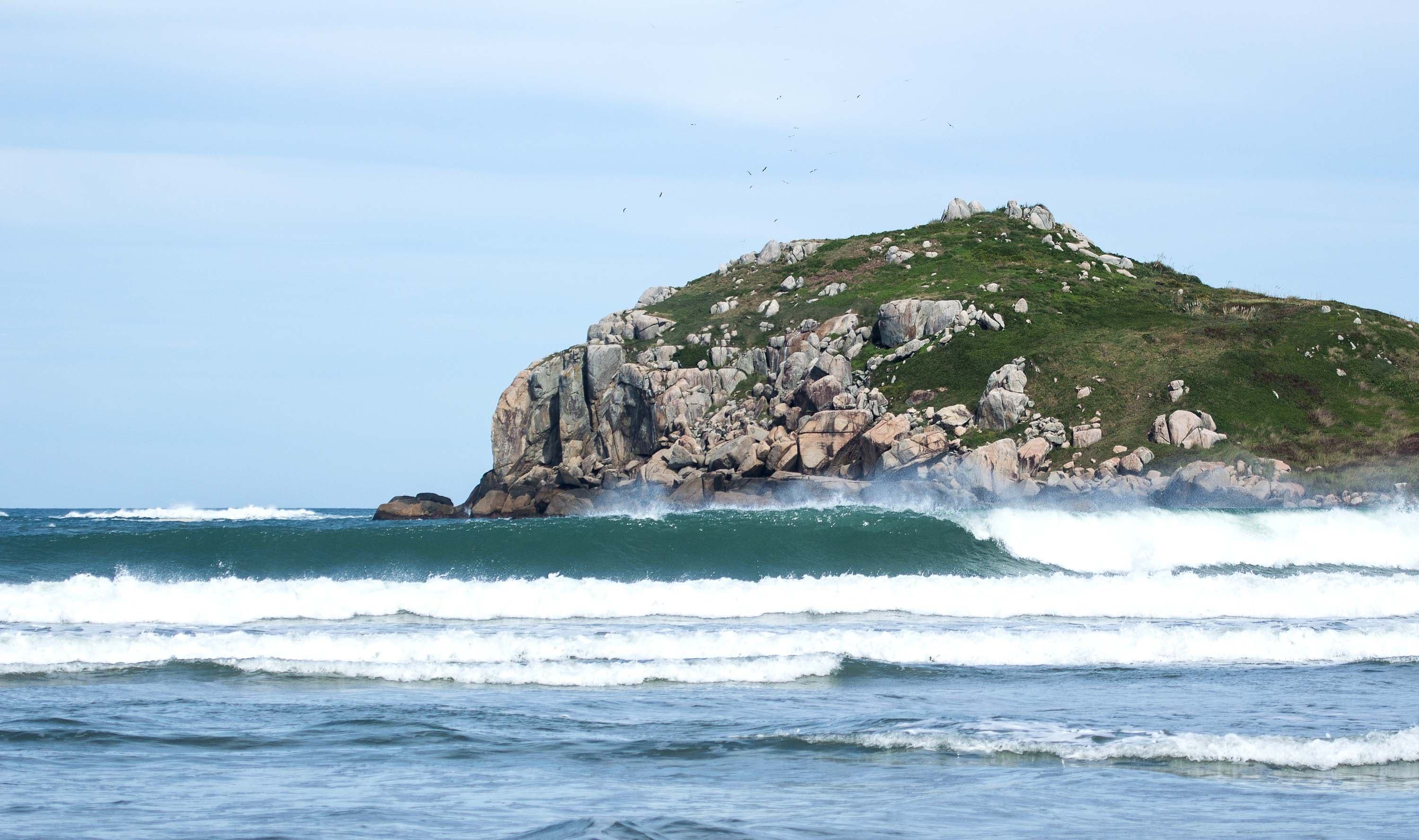 Surfing at Imbituba (Praia da Vila), Santa Catarina, Brazil