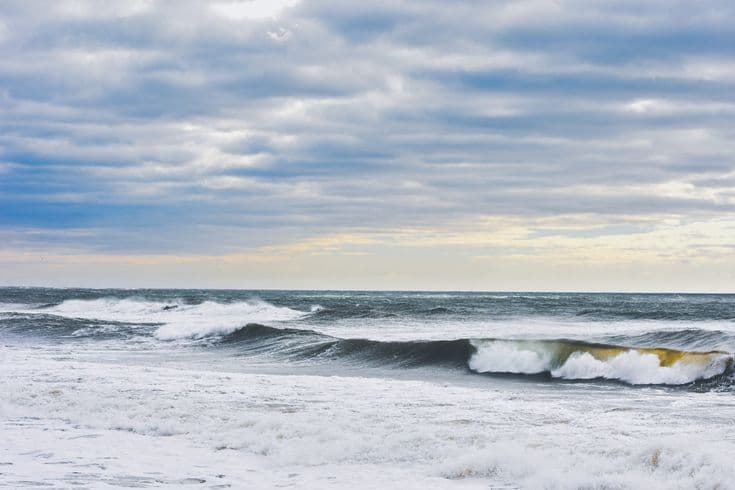 Surfing at Lawrencetown, Nova Scotia, Canada