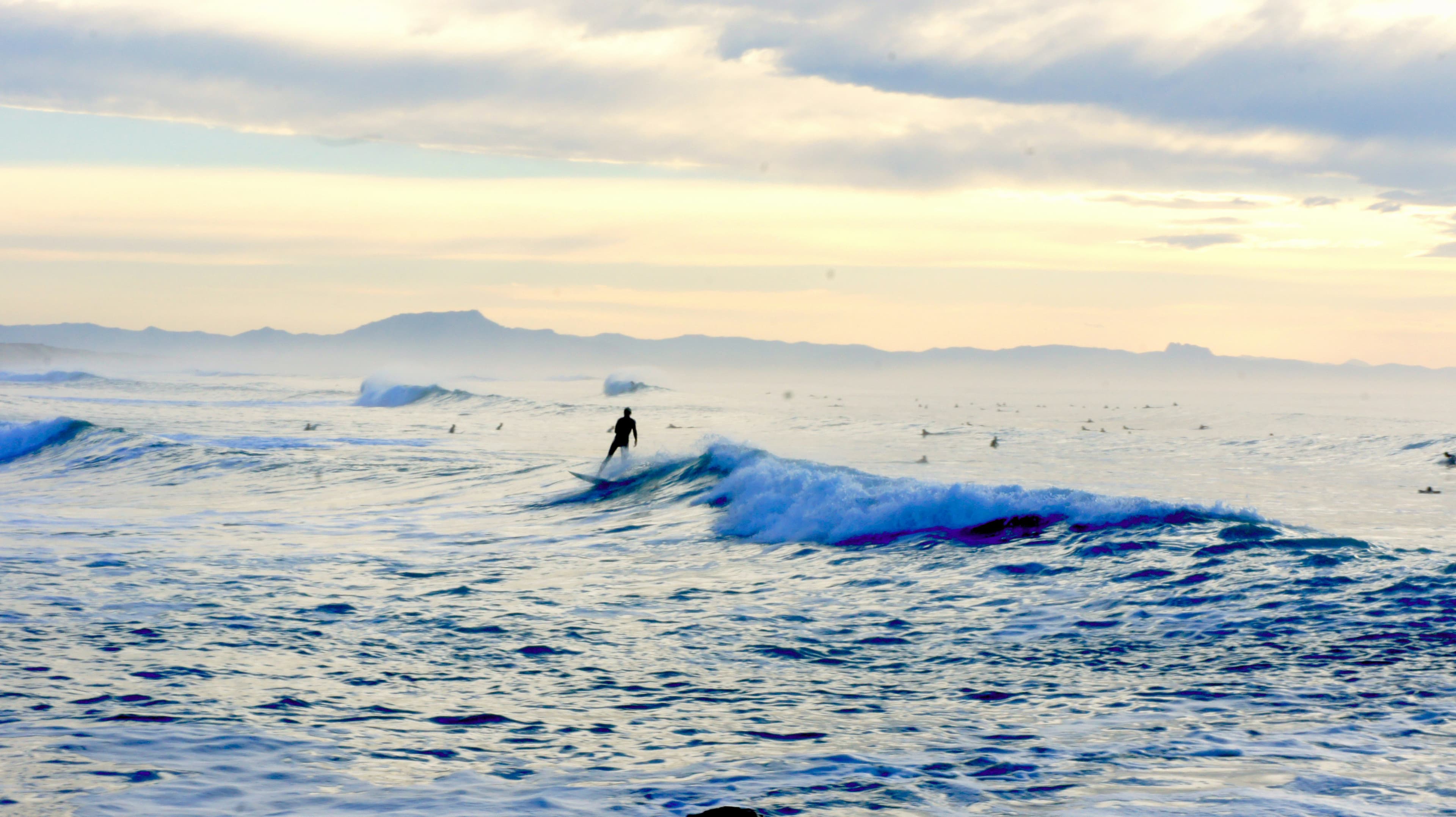 Surfing at Capbreton, Landes, France