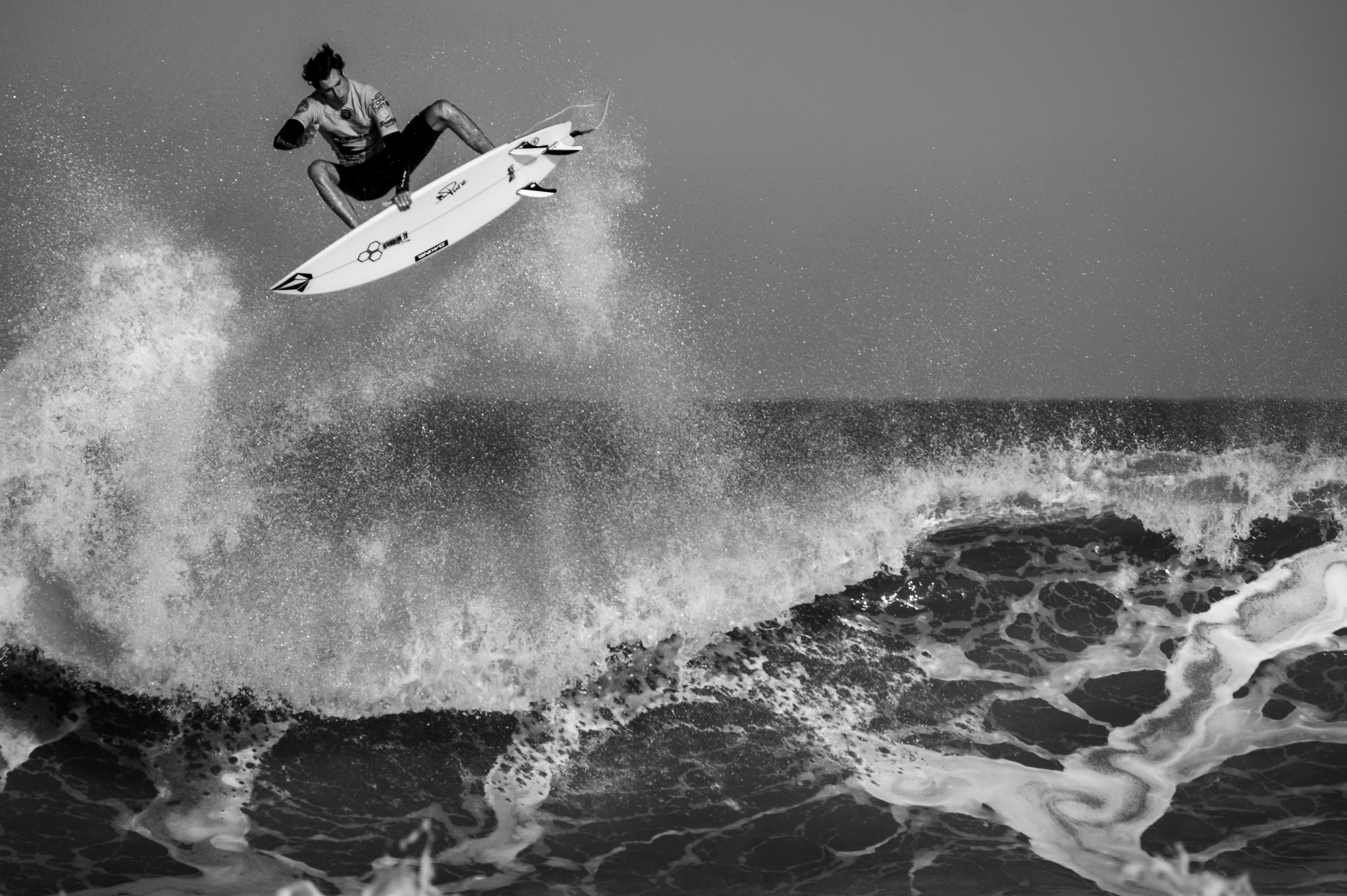 Surfing at Lacanau, Gironde, France