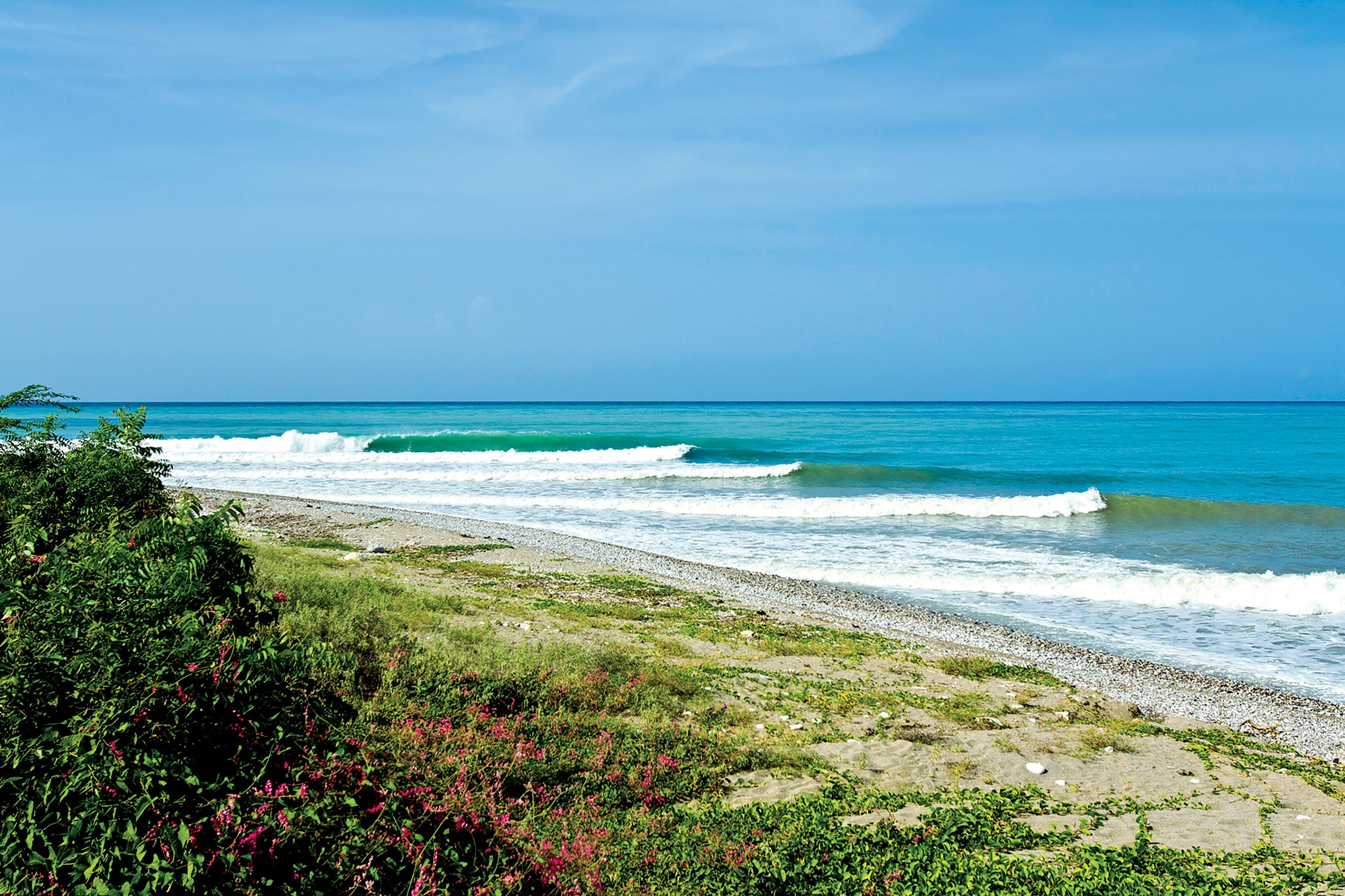 Surfing at Kabik Beach, Jacmel, Haiti