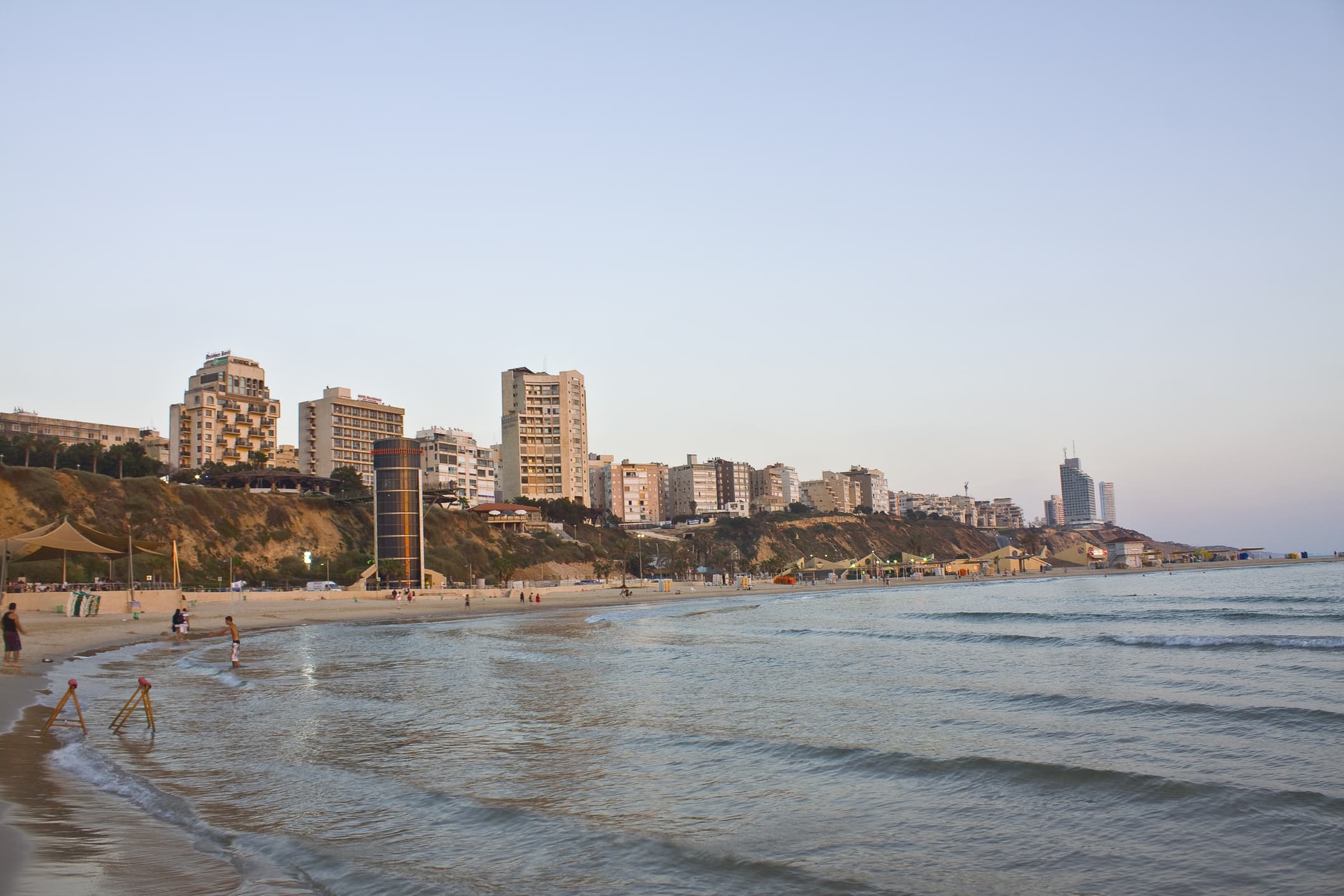 Surfing at Netanya Beach, Netanya, Israel