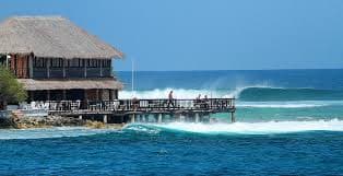 Surfing at Pasta Point, North Male, Maldives