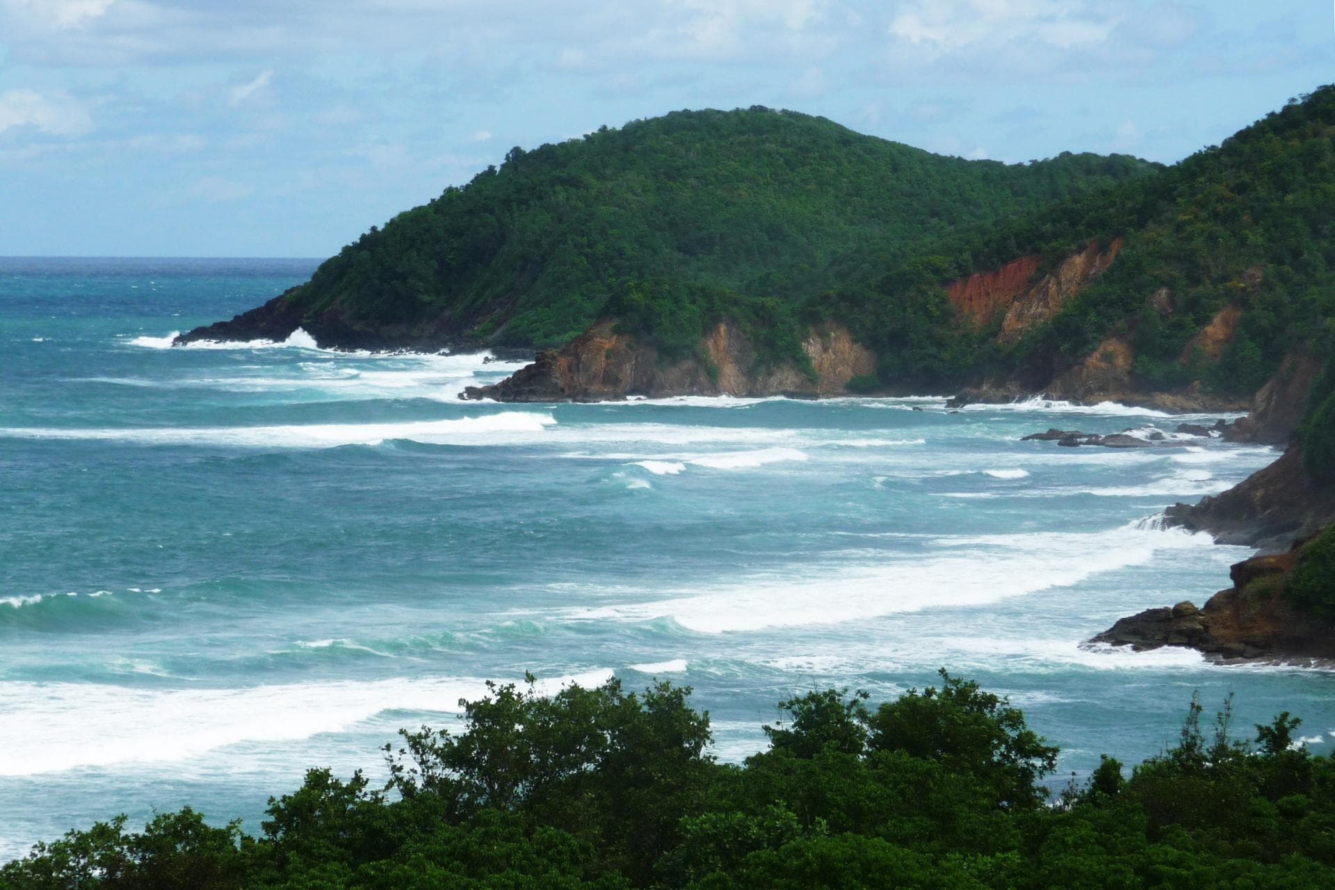Surfing at Anse Bonneville, Tartane, Martinique
