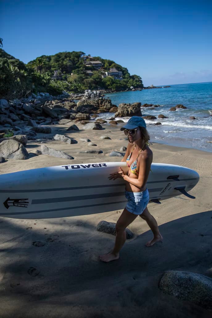 Surfing at Sayulita, Nayarit, Mexico