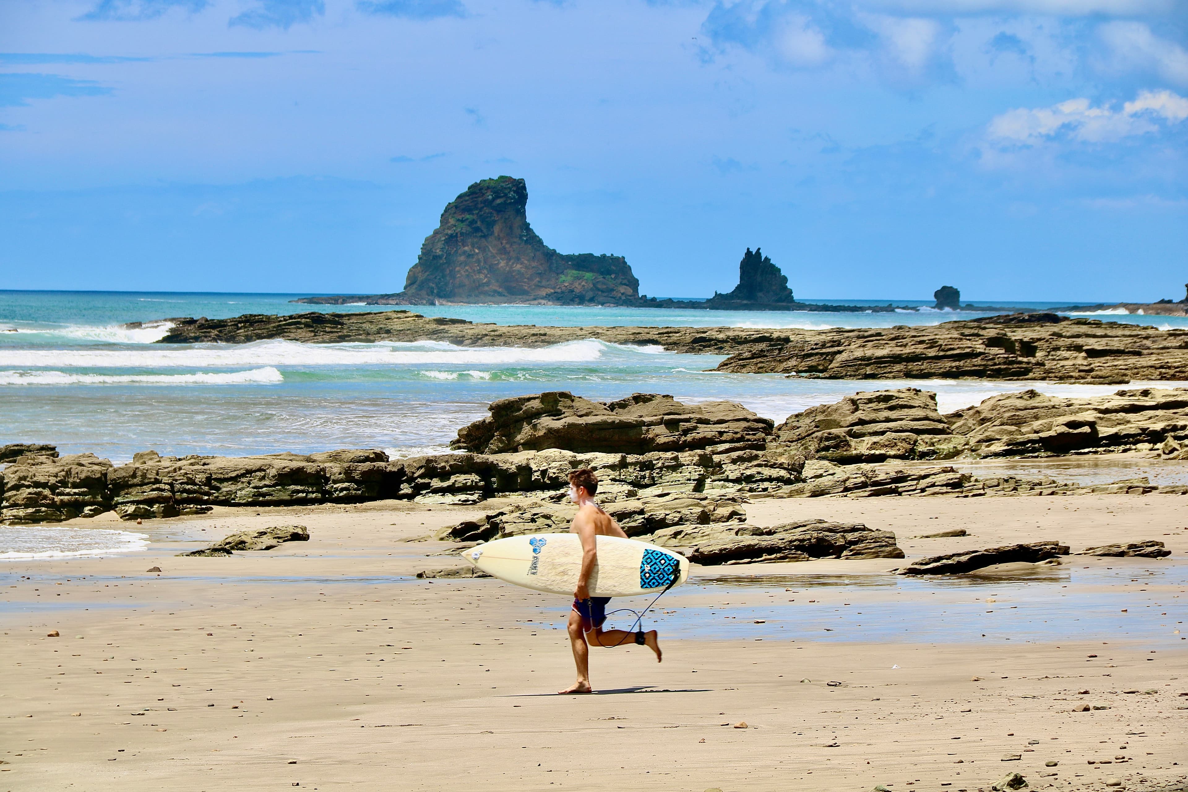 Surfing at Playa Maderas, San Juan del Sur, Nicaragua