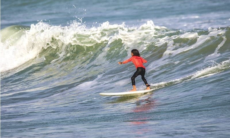 Surfing at Manora Beach, Karachi, Pakistan
