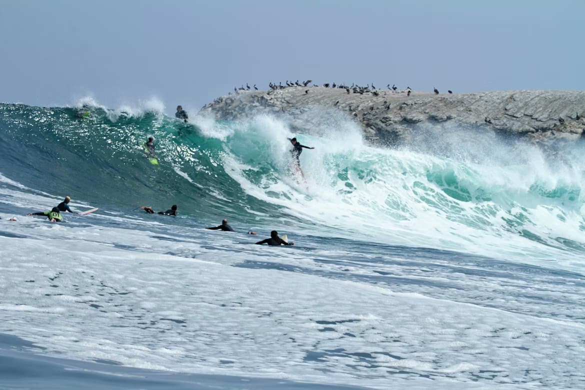 Surfing at Punta Hermosa, Lima, Peru