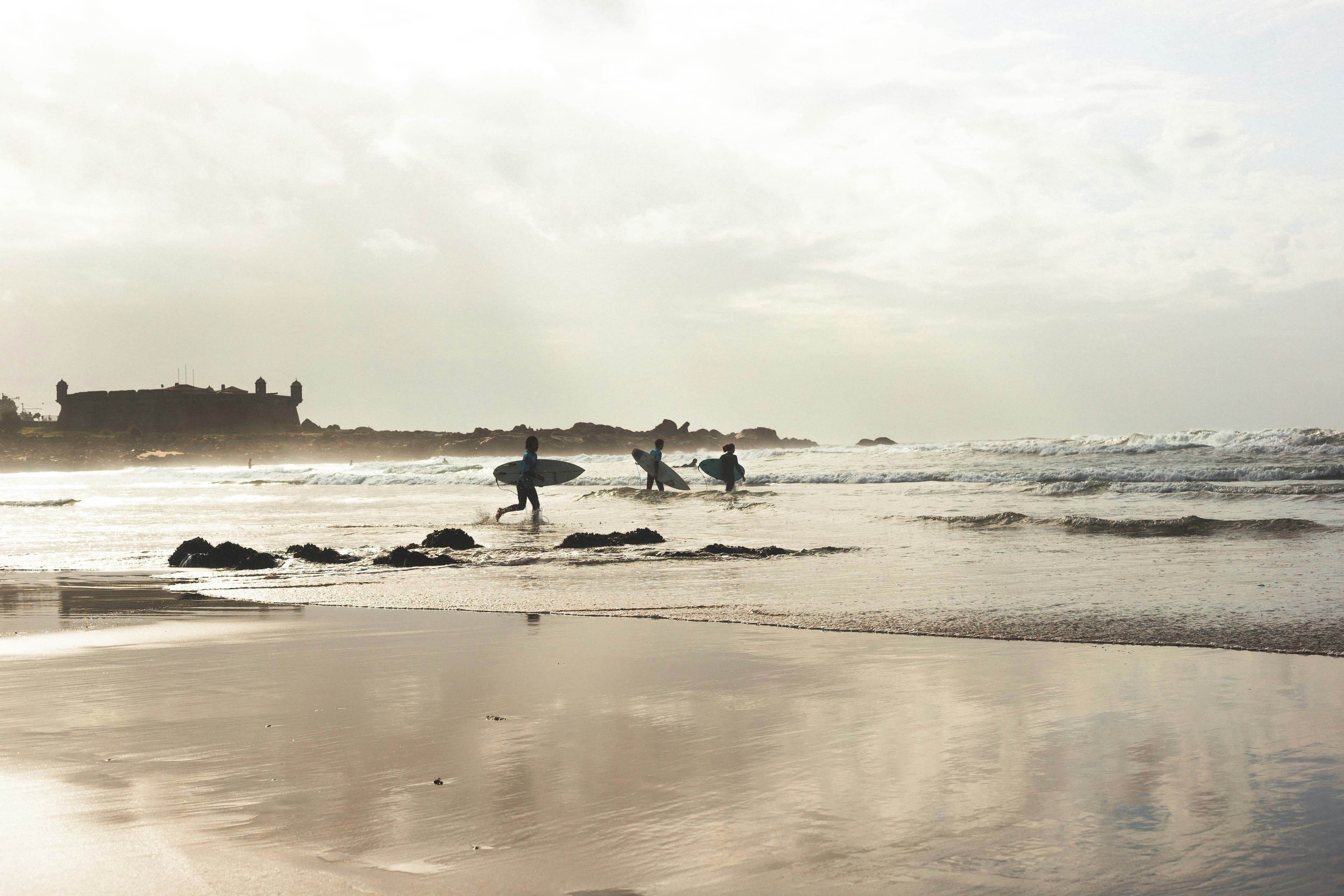 Surfing at Porto (Matosinhos), Porto, Portugal