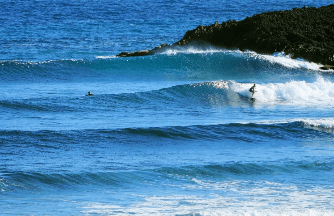 Surfing at Middles, Isabela, Puerto Rico