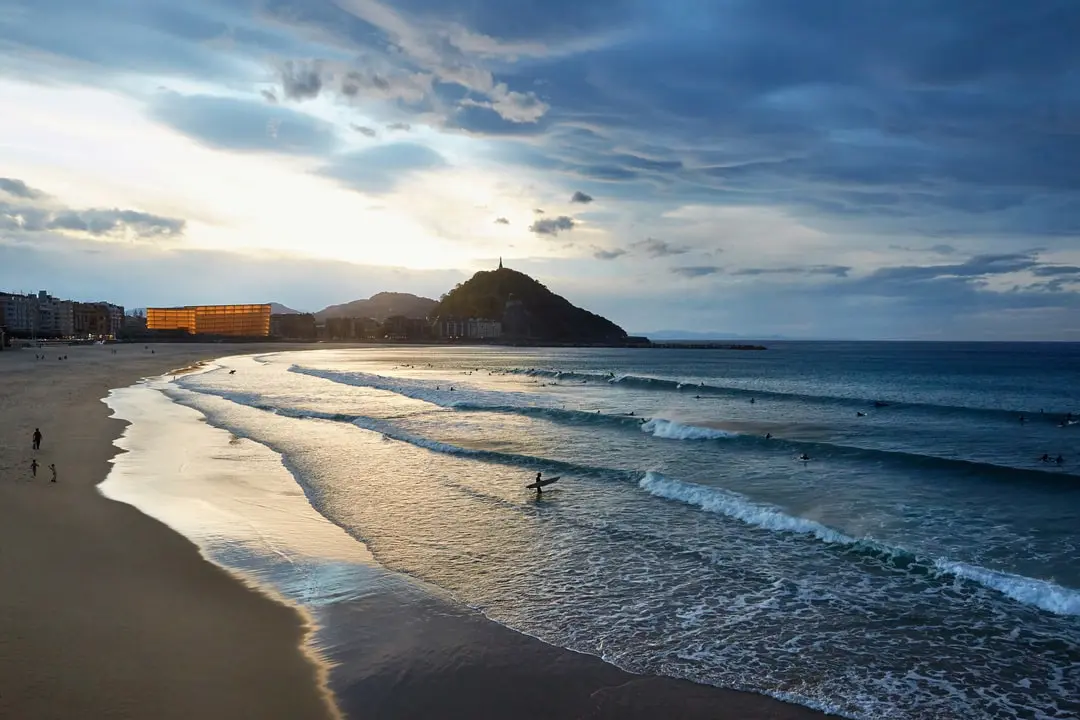 Surfing at La Zurriola (San Sebastián), Euskadi, Spain