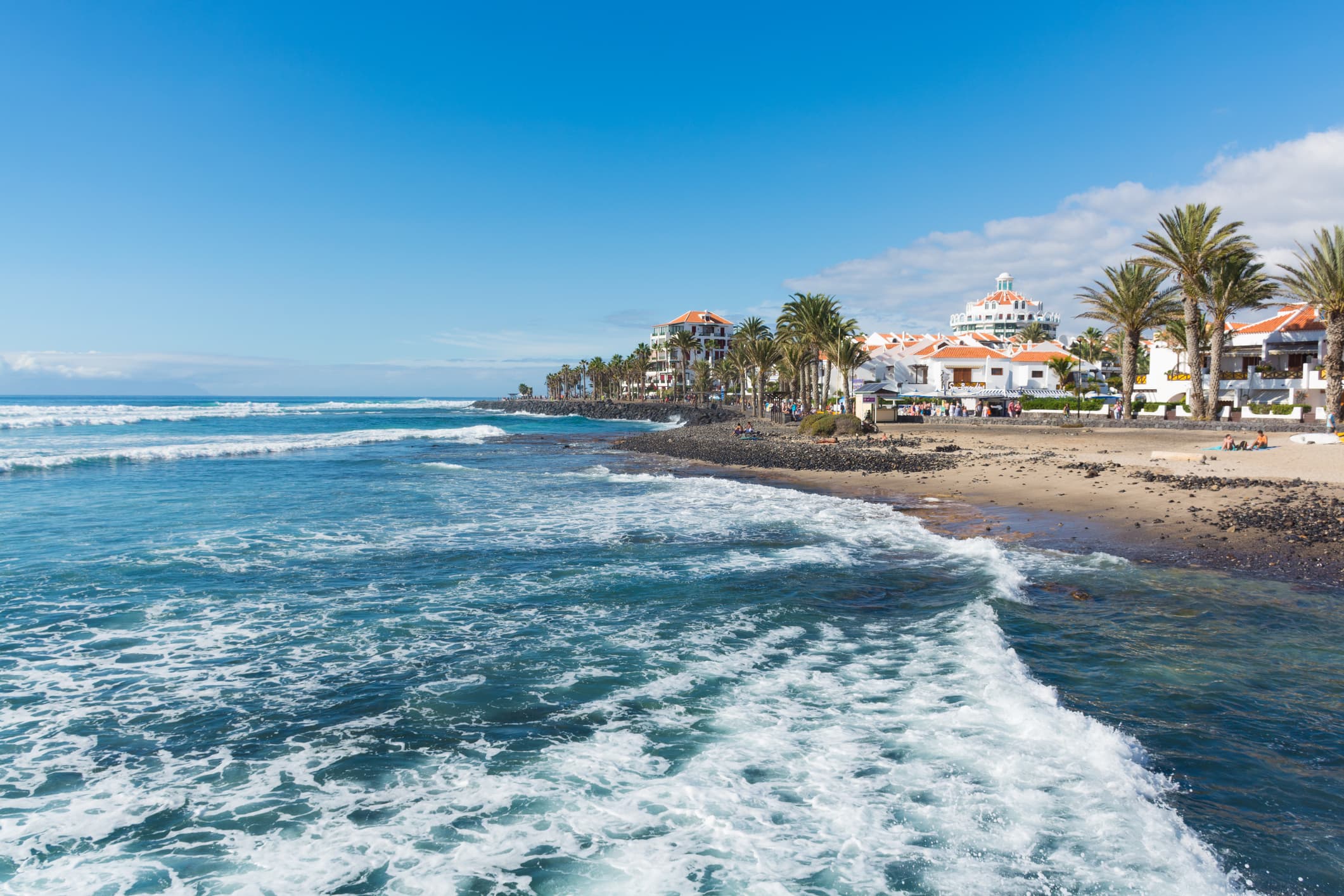 Surfing at Las Americas, Tenerife, Spain