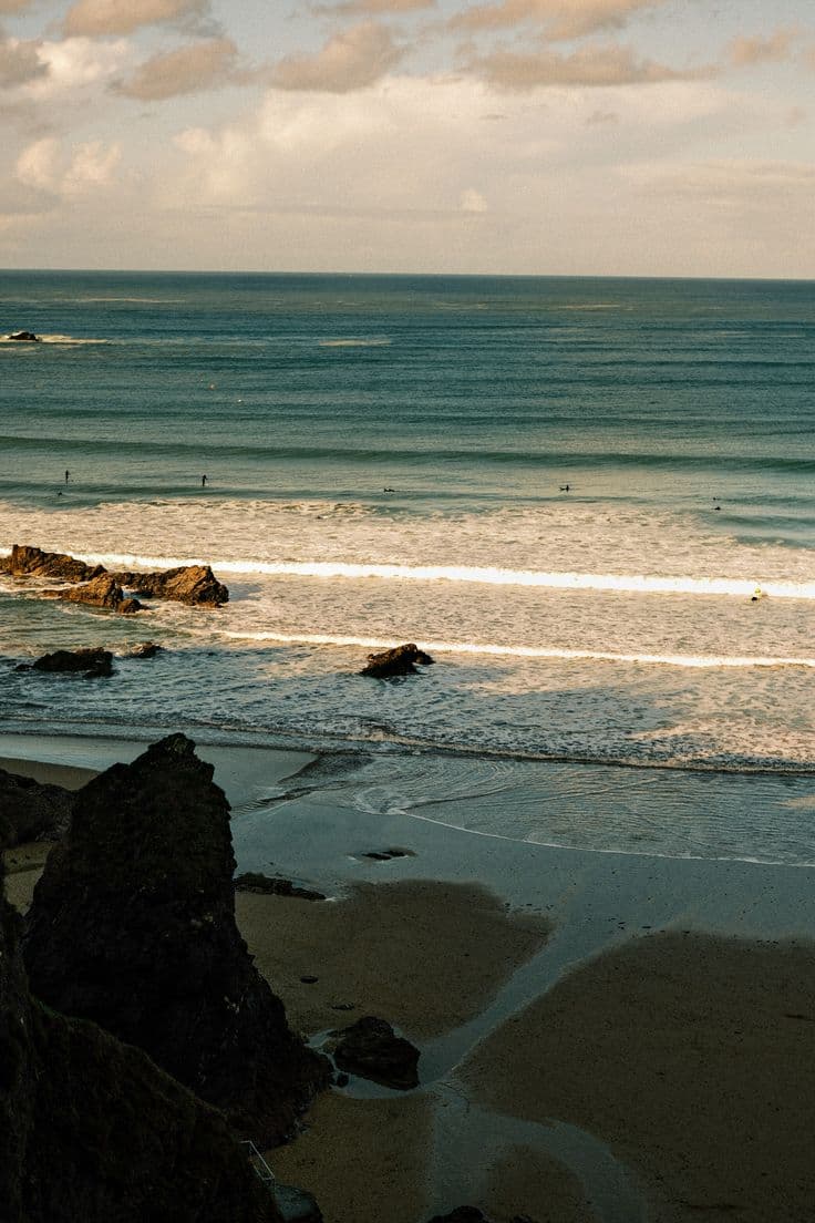 Surfing at Fistral Beach, Newquay, Cornwall, United Kingdom