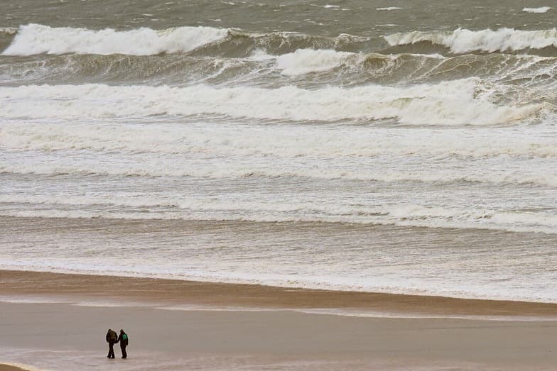 Surfing at Woolacombe, Devon, United Kingdom