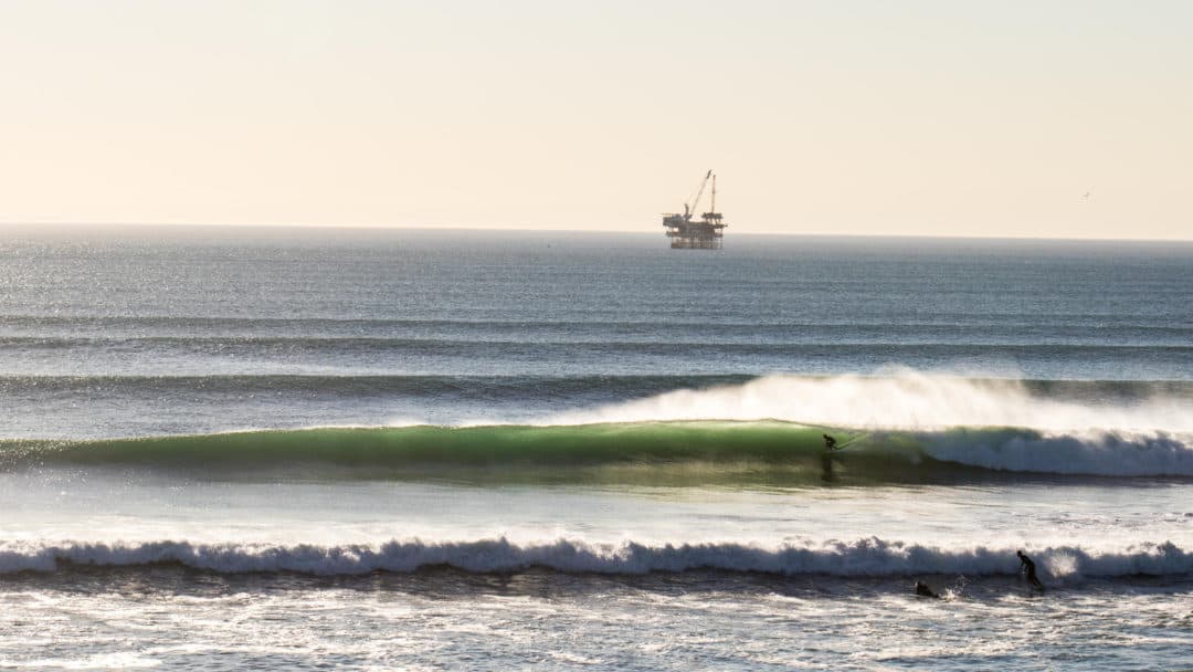 Surfing at Bolsa Chica, Huntington Beach, USA