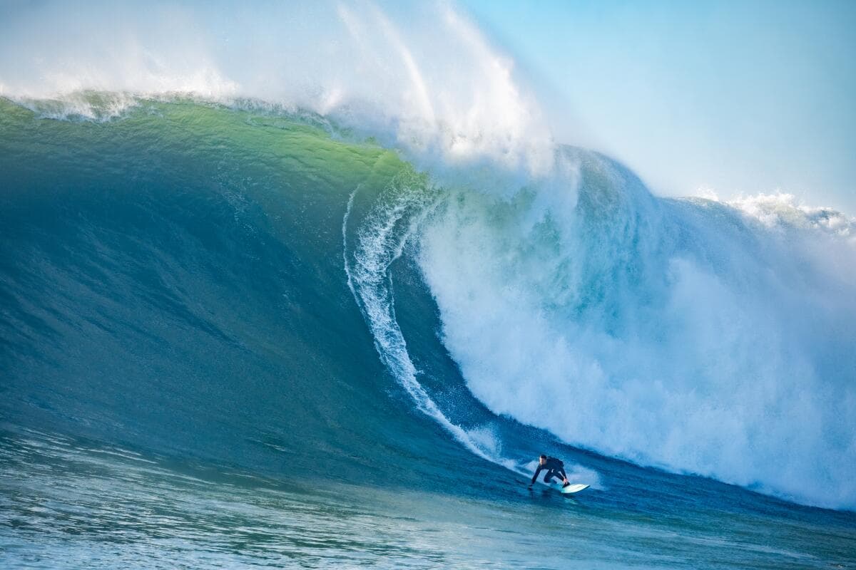 Surfing at Mavericks, Half Moon Bay, USA